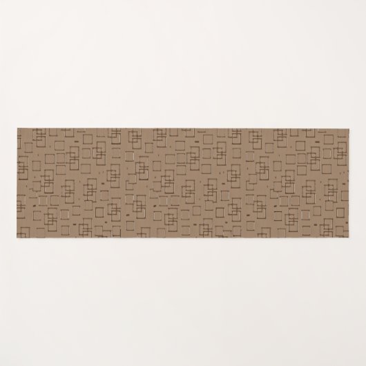 Coffee Coloured Squares Pattern Yogamat (Voorkant (horizontaal))