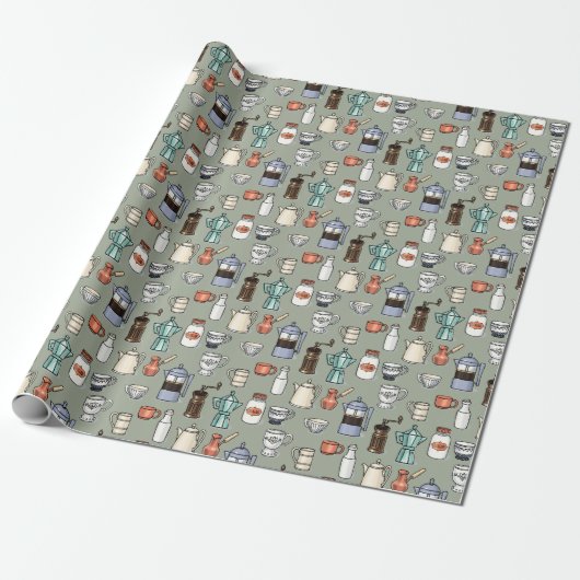 Coffee Connoisseur Caffeine Love Cadeaupapier (Uitgerold)