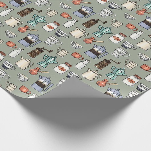 Coffee Connoisseur Caffeine Love Cadeaupapier (Hoek)