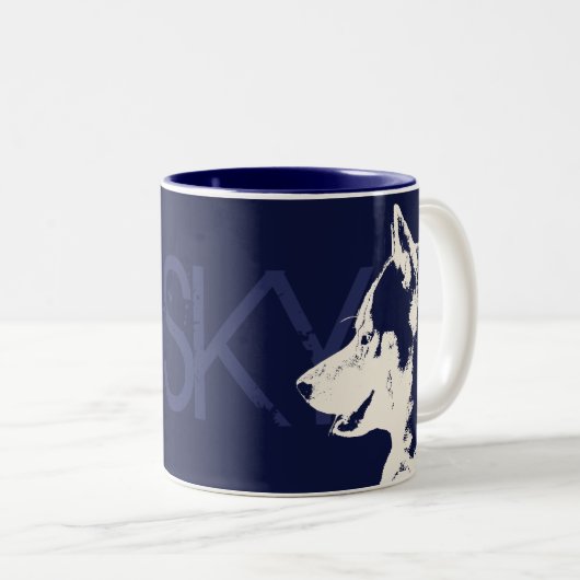 Coffee Cool Siberian Husky Cup Cool Mok (Voorkant rechts)