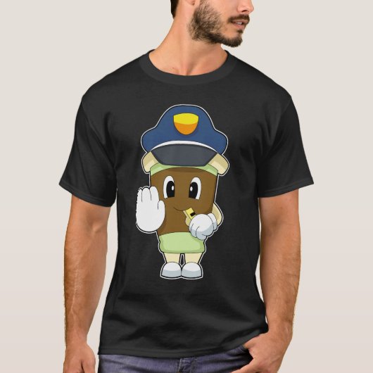 Coffee Cop fluitpolitie T-shirt (Voorkant)