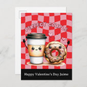 Coffee Couple Funny Valentines Day Postcard Briefkaart (Voorkant / Achterkant)