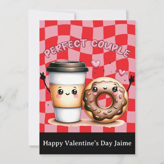 Coffee Couple Funny Valentines Day Postcard Feestdagenkaart (Voorkant)