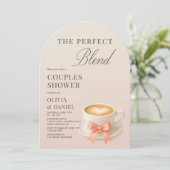 Coffee Couples Shower The Perfect Blend Coquette  Kaart (Staand voorkant)