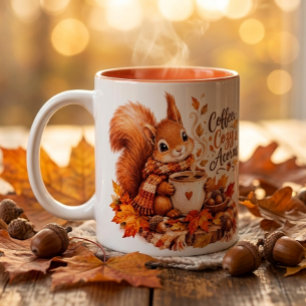 Coffee Cozy & Acorns Eekhoorn Mok – Herfst Waterco