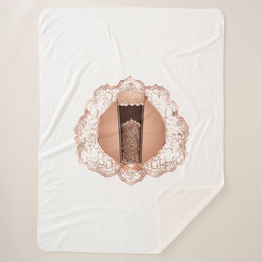 Coffee Cream AI art Sherpa Deken (Voorkant)