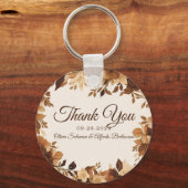 Coffee & Cream Autumn Floral Theme Weddenschap Sleutelhanger (Achterkant)