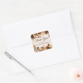 Coffee & Cream Autumn Floral Theme Weddenschap Vierkante Sticker (Envelop)