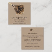 Coffee Cream Brown Janitorial Cleanid Vierkante Visitekaartje (Voorkant / Achterkant)