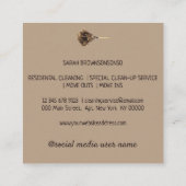 Coffee Cream Brown Janitorial Cleanid Vierkante Visitekaartje (Achterkant)