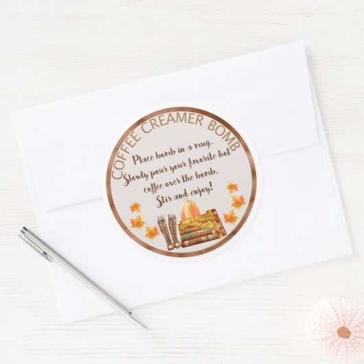 Coffee Creamer-cacabomenetiket Ronde Sticker (Envelop)