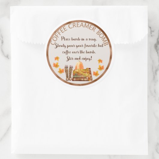 Coffee Creamer-cacabomenetiket Ronde Sticker (Tas)