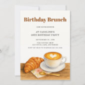 Coffee & Croissant 29th Adult Birthday Brunch Kaart (Voorkant)