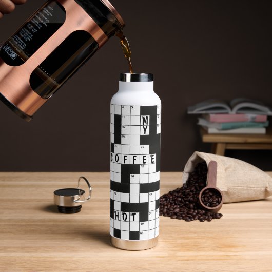 Coffee Crossword Puzzle Patroon Waterfles (Koffie)