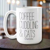 Coffee Cuddling & Cats Naam toevoegen Koffiemok