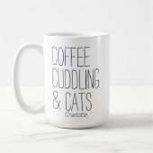 Coffee Cuddling & Cats Naam toevoegen Koffiemok (Links)