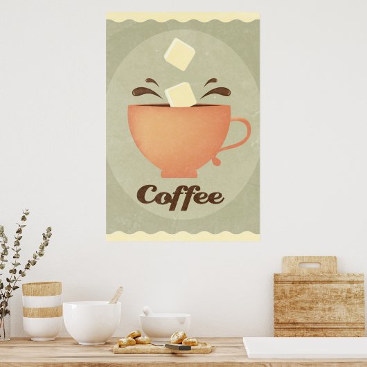 Coffee cup afbeelding poster (Keuken)