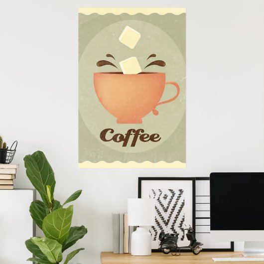 Coffee cup afbeelding poster (Thuiskantoor)