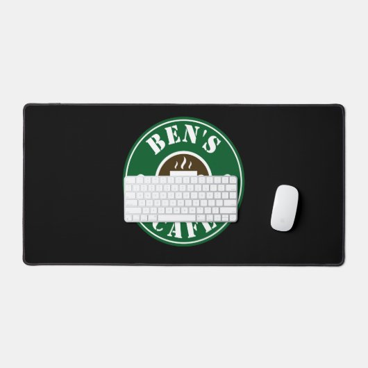 Coffee cup and beans logo custom counter bureaumat (Keyboard & Muis)