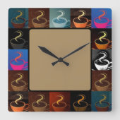 coffee cup assembly vierkante klok (Voorkant)