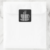 COFFEE CUP BAR CODE Mok Barcode Patroonontwerp Vierkante Sticker (Tas)