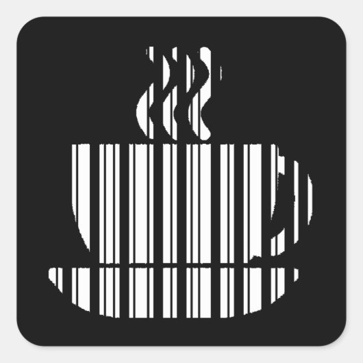 COFFEE CUP BAR CODE Mok Barcode Patroonontwerp Vierkante Sticker (Voorkant)