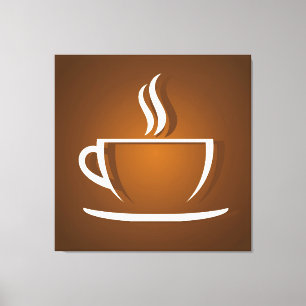 Coffee cup brown canvas afdruk