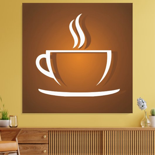Coffee cup brown canvas afdruk (Insitu (Woonkamer))