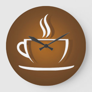 Coffee cup brown grote klok