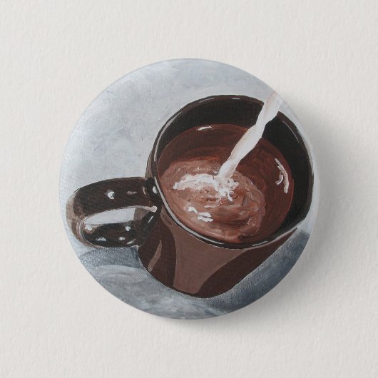Coffee Cup Button - Zilver en goud (Voorkant)