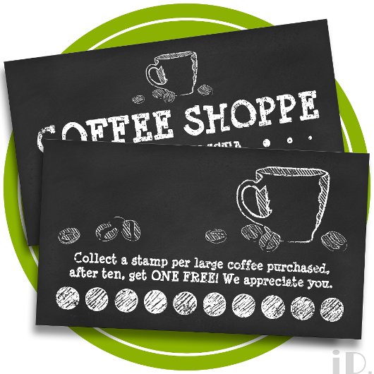 COFFEE CUP CHALK loyaliteitsprogramma (3 stippen) Klantenkaartje
