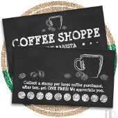 COFFEE CUP CHALK loyaliteitsprogramma (3 stippen) Klantenkaartje