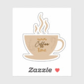 Coffee Cup & Coffee Time text met harten Sticker (Vel)