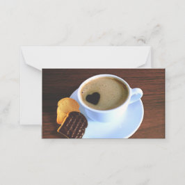 Coffee Cup Cookie Heart Shaped Foam Gift Kaart Plaatskaartje