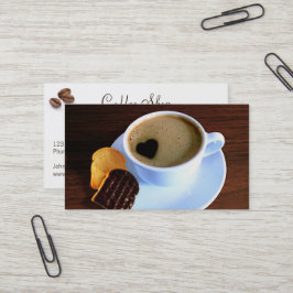 Coffee Cup Cookie Heart Shaped Foam | Uw Logo Visitekaartje