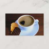 Coffee Cup Cookie Heart Shaped Foam | Uw Logo Visitekaartje (Voorkant)