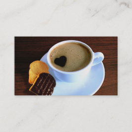 Coffee Cup Cookie Heart Shaped Foam | Uw Logo Visitekaartje