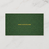 Coffee Cup Damask Green Visitekaartje (Achterkant)