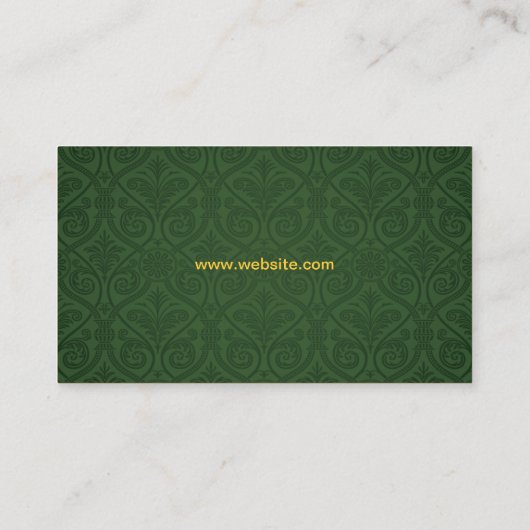 Coffee Cup Damask Green Visitekaartje (Achterkant)