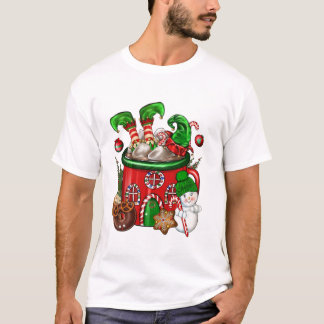 Coffee Cup Elf Snowman T-shirt