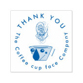 coffee cup face logo design   zelfinktende stempel (Design)