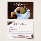 Coffee Cup Heart Shaped Foam Cookie Gift Kaart (Voorkant /achterkant)