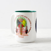 Coffee Cup Indigenous family Totem  Tweekleurige Koffiemok (Voorkant links)