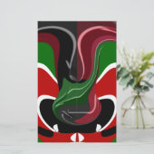 Coffee cup Kenya Flag Hakuna Matata Briefpapier (Staand voorkant)