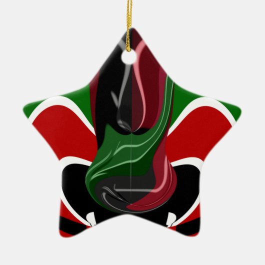 Coffee cup Kenya Flag Hakuna Matata Keramisch Ornament (Voorkant)