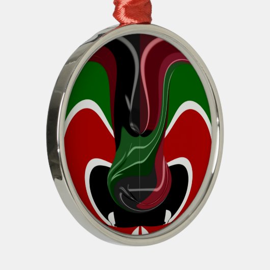 Coffee cup Kenya Flag Hakuna Matata Metalen Ornament (Rechts)