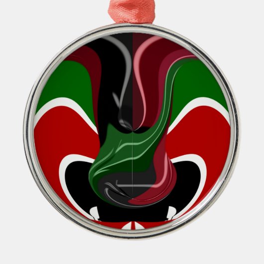 Coffee cup Kenya Flag Hakuna Matata Metalen Ornament (Voorkant)