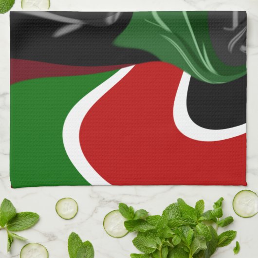 Coffee cup Kenya Flag Hakuna Matata Theedoek (Gevouwen)