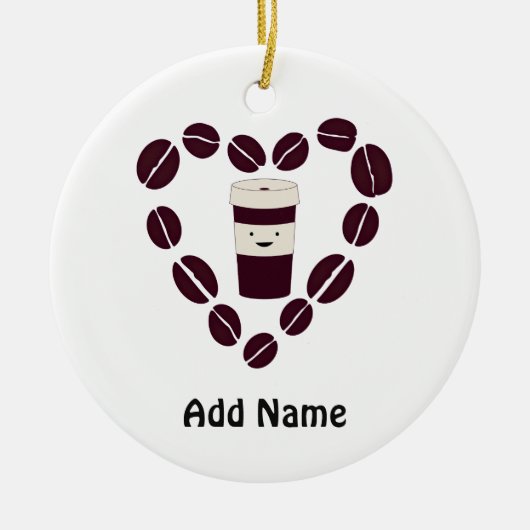 Coffee Cup Keramisch Ornament (Voorkant)