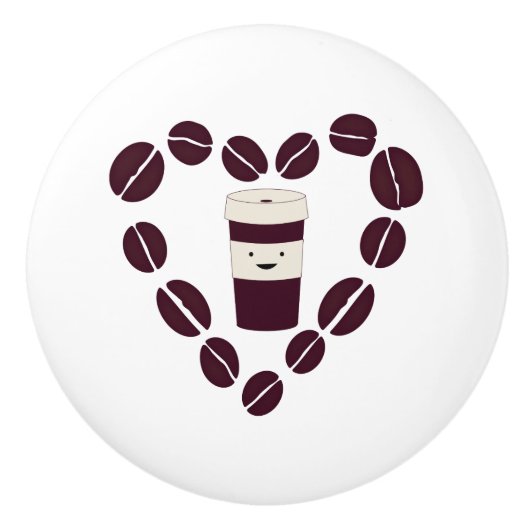 Coffee Cup Keramische Knop (Voorkant)